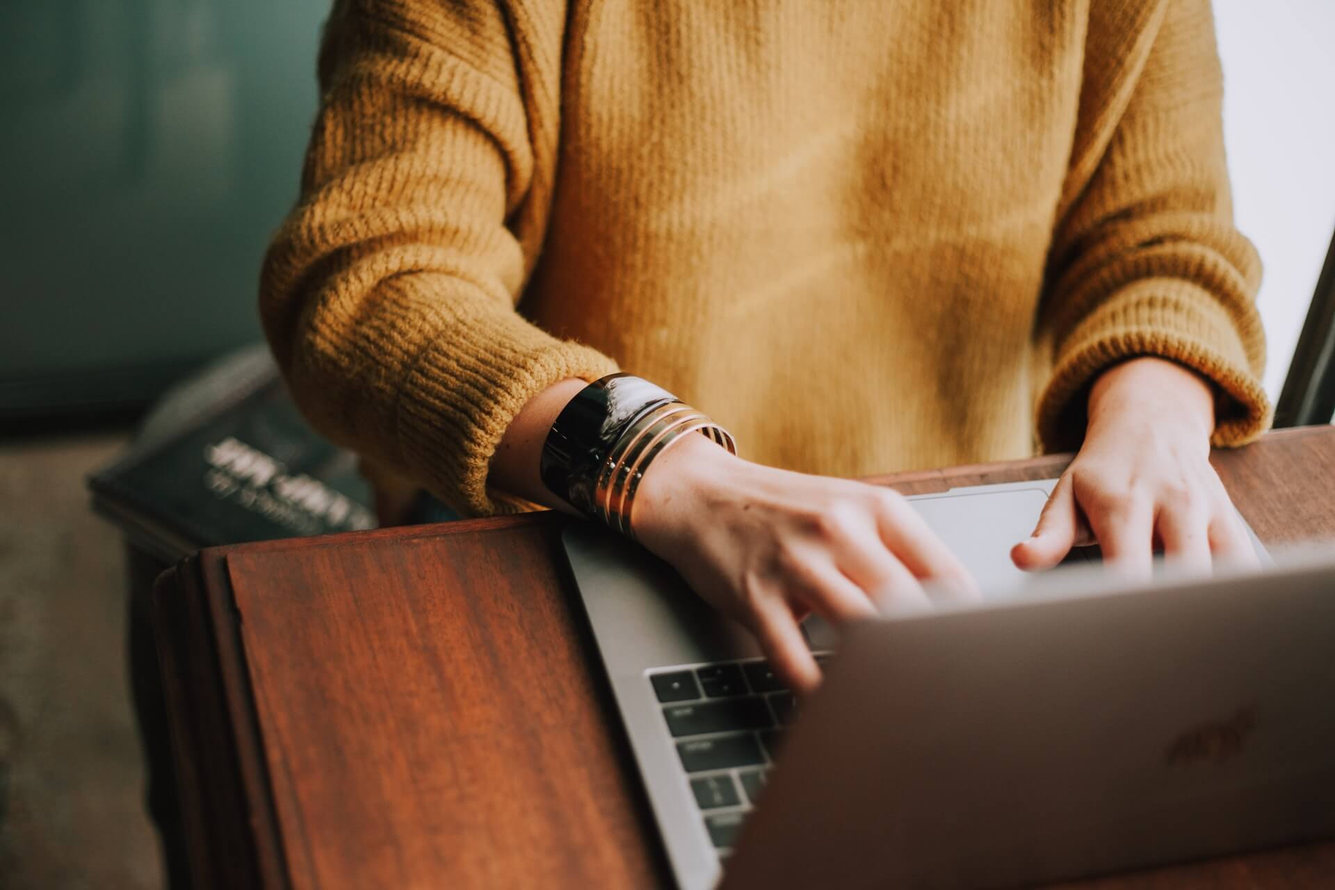 Woman researching