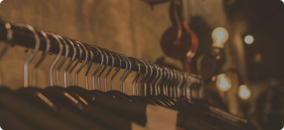 hangers hanged on a clothes rack