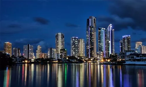 Gold Coast skyline in Australia