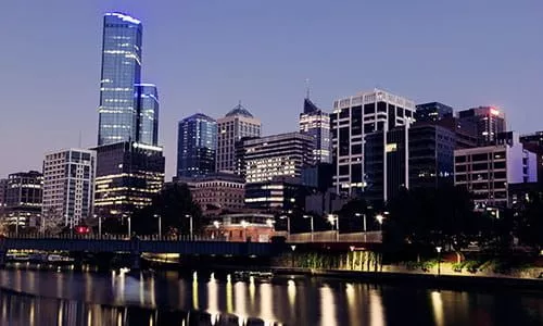 Melbourne skyline in Australia