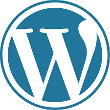 blue and white W logo of WordPress