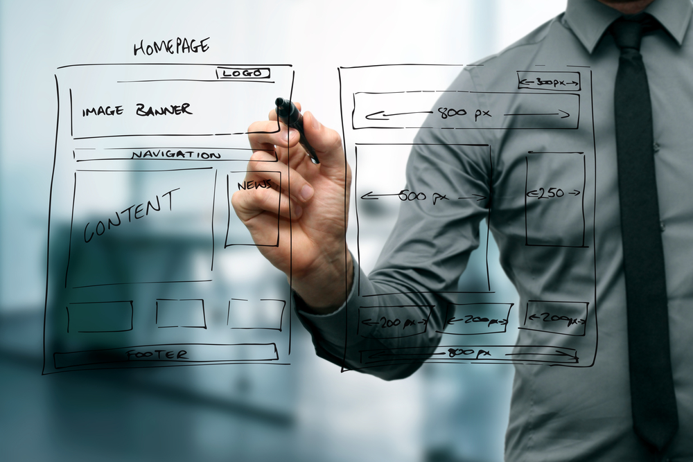 Web developer in Sydney creating a wireframe for a website
