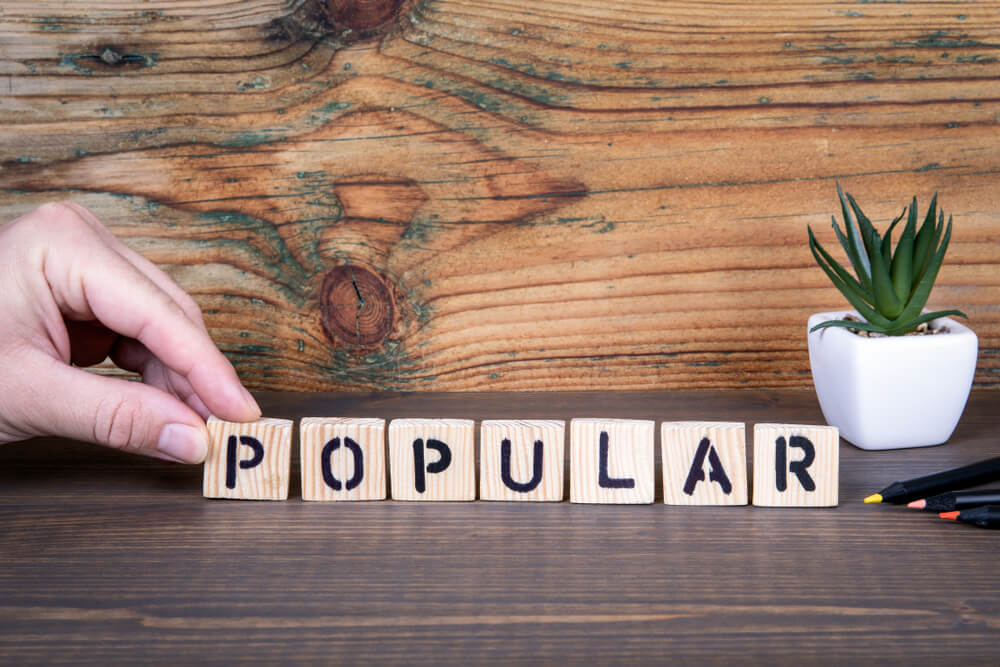 Wooden letters spelling out the word popular