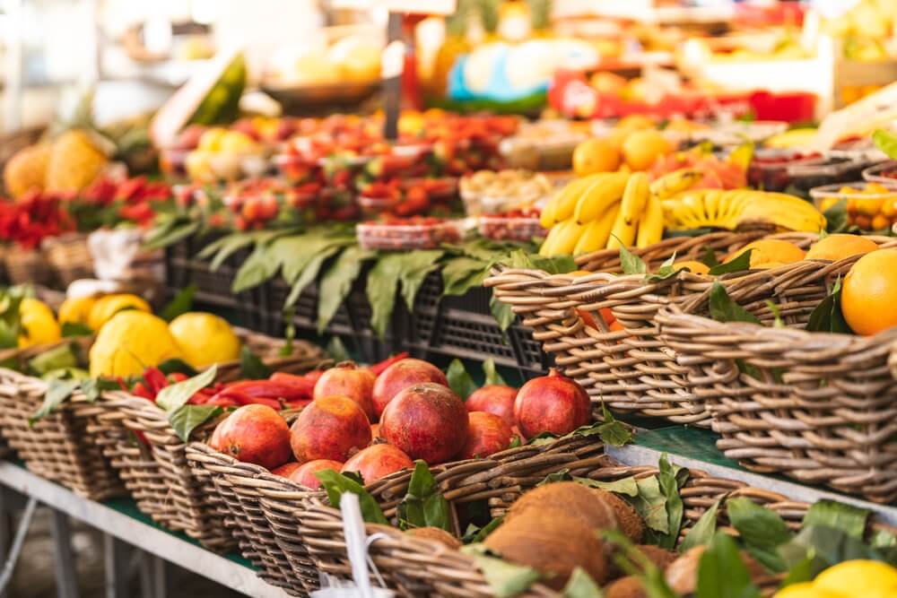 fresh produce displayed in grocery store