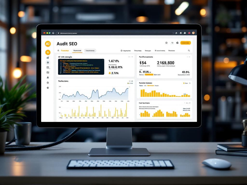 Technical SEO audit with AI analysis showing website performance metrics