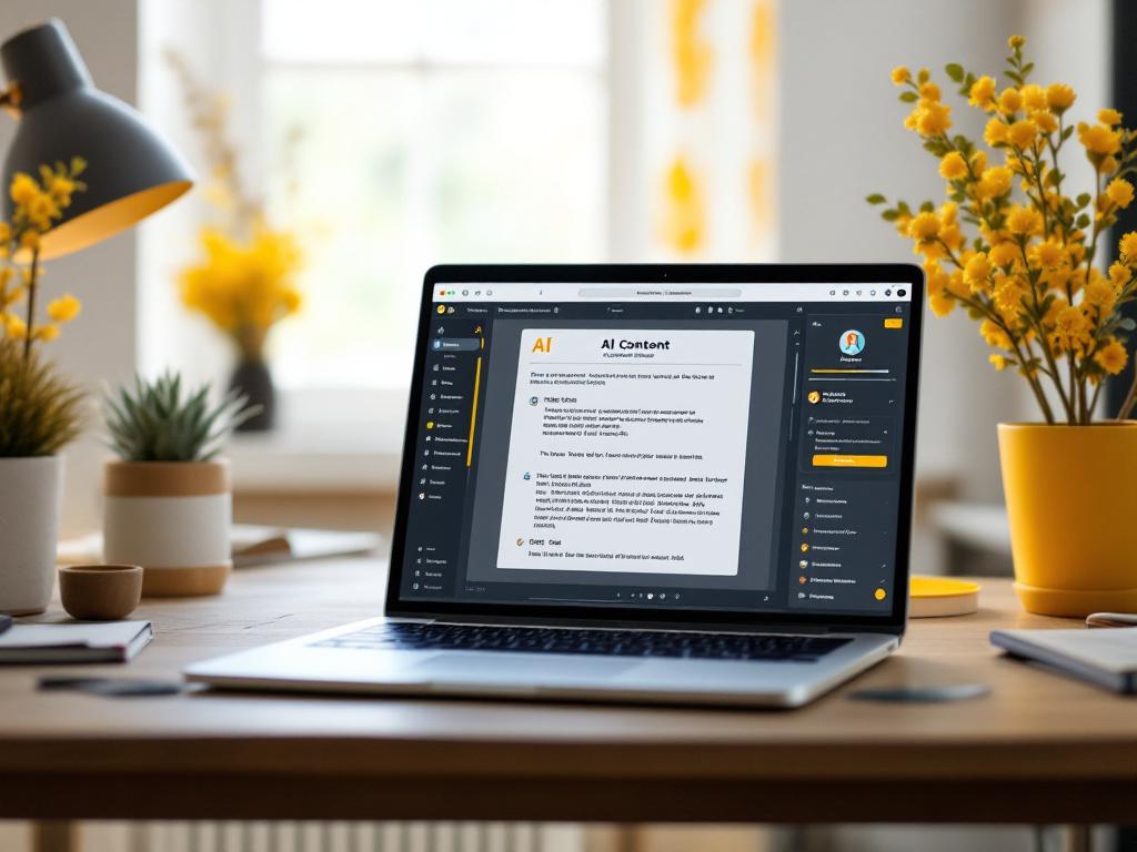 AI content creation interface showing SEO writing assistant