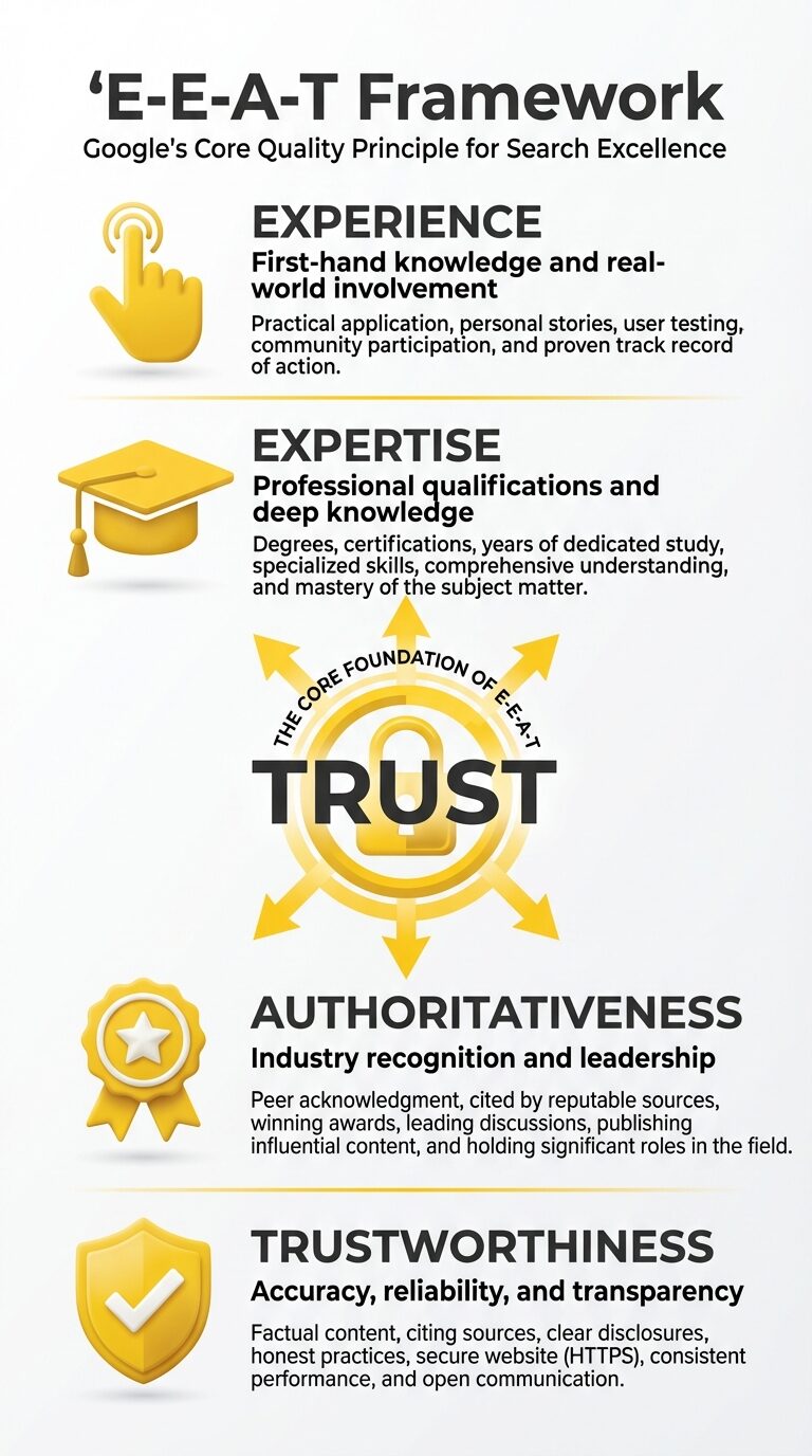 E-E-A-T framework infographic