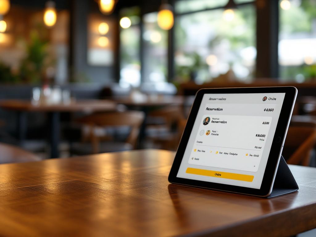 Online restaurant reservation system on tablet