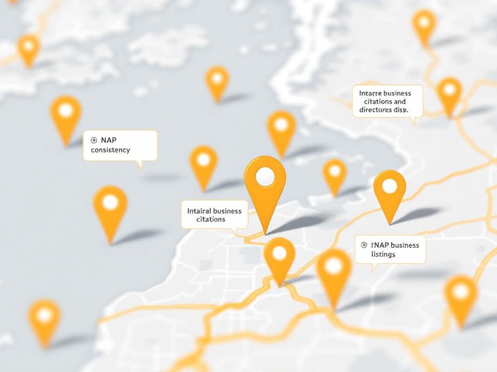 Map showing business citations across multiple directories