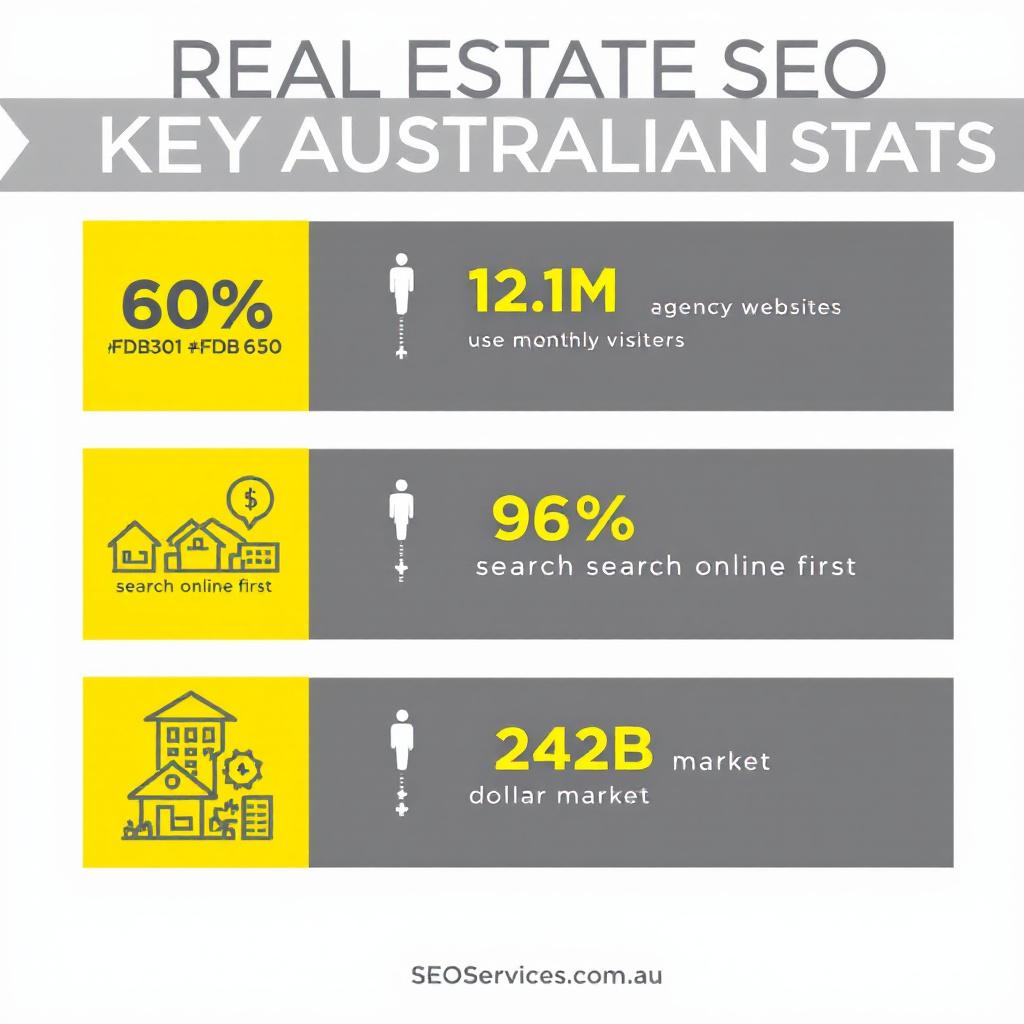 Real Estate SEO Australia Key Statistics Infographic