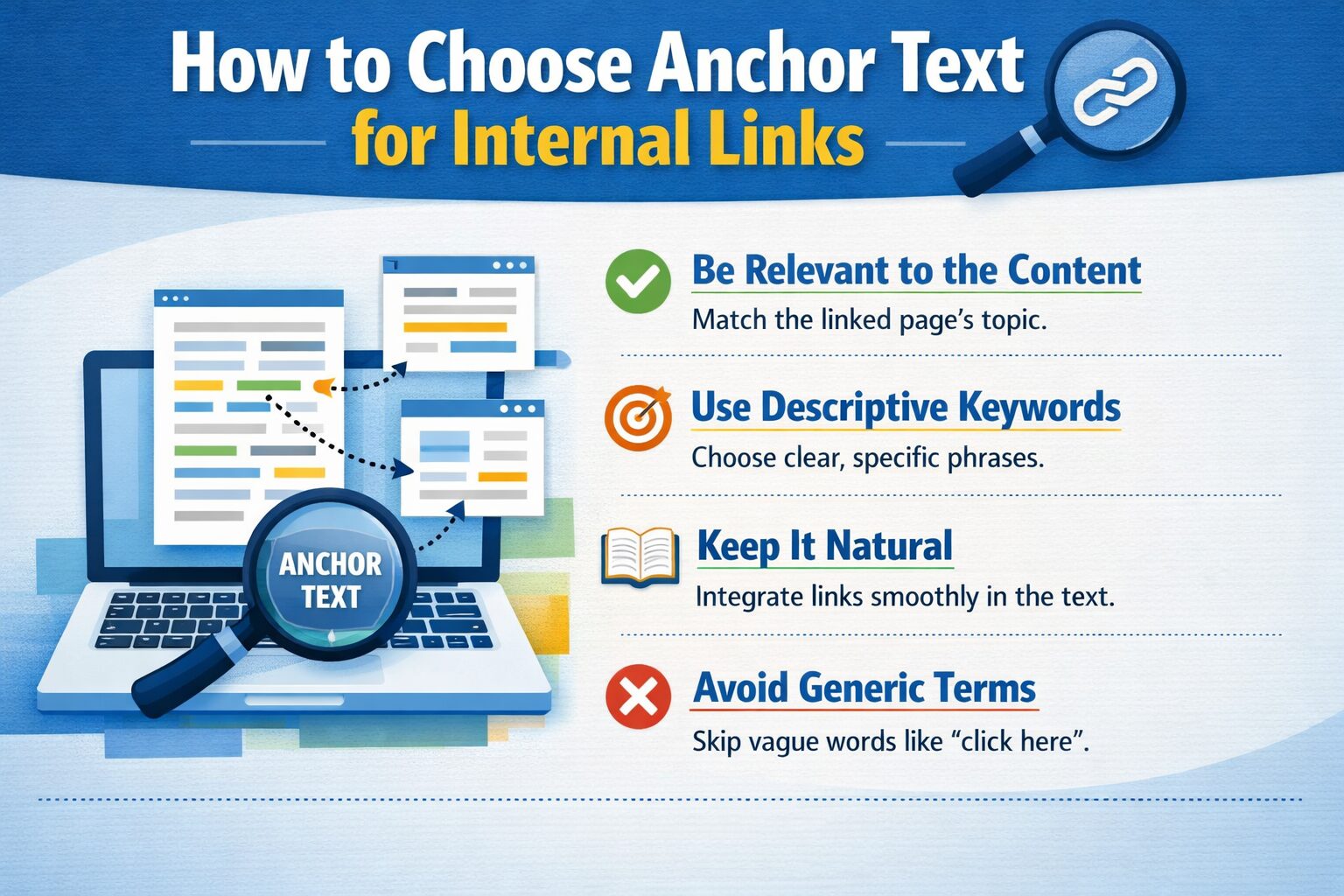 how to choose anchor text for internal links
