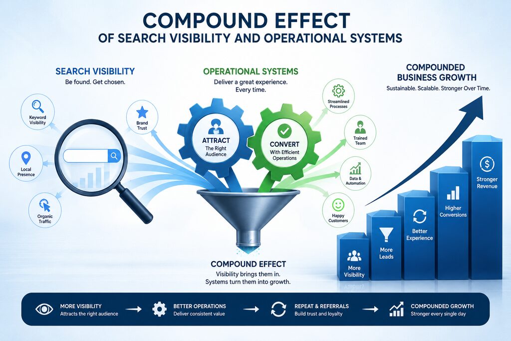 compound effect of search visibility and operational systems